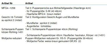 Wunschpuppe für Bestellung 201610464